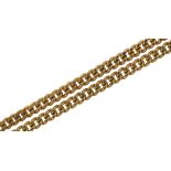 Gold plated fine curb link necklace, 44cm in length, 2.6g : For further information on this lot