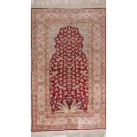 Rectangular Persian Kayseri type silk Tree of Life rug, 120cm x 72cm : For further information on