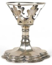 Goldsmiths & Silversmiths Co, Victorian ecclesiastical silver candlestick, London 1897, 10.5cm high,