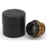Cased Ross of London Symmetric Anastigmat lens numbered 58558, 3.5cm in length : For further