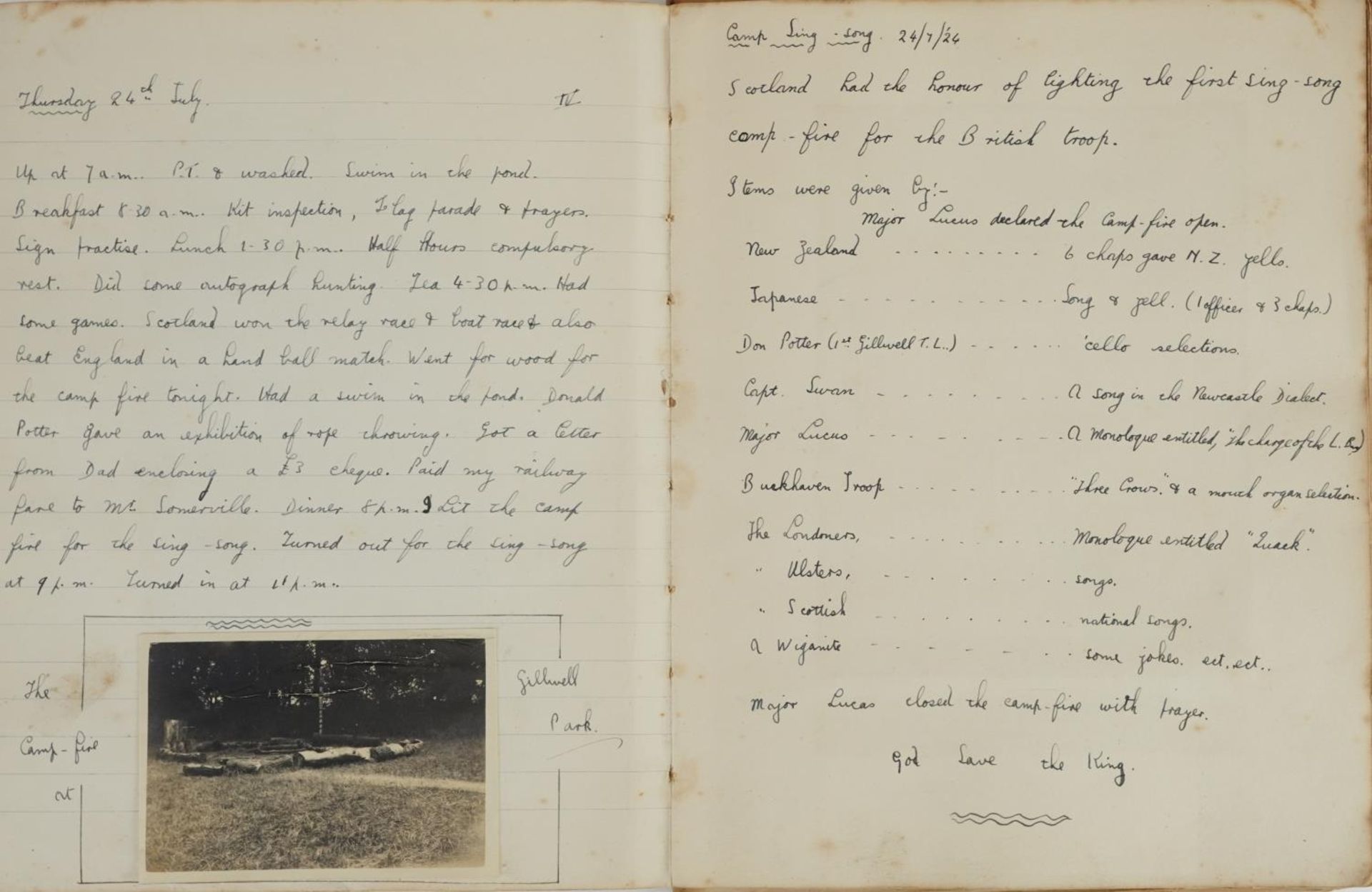 Early 20th century notebook for Recognised Scout Officers training camps relating to William Russell - Image 6 of 16
