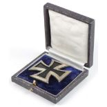 German military interest de-Nazified 1st Class Iron Cross with fitted box : For further