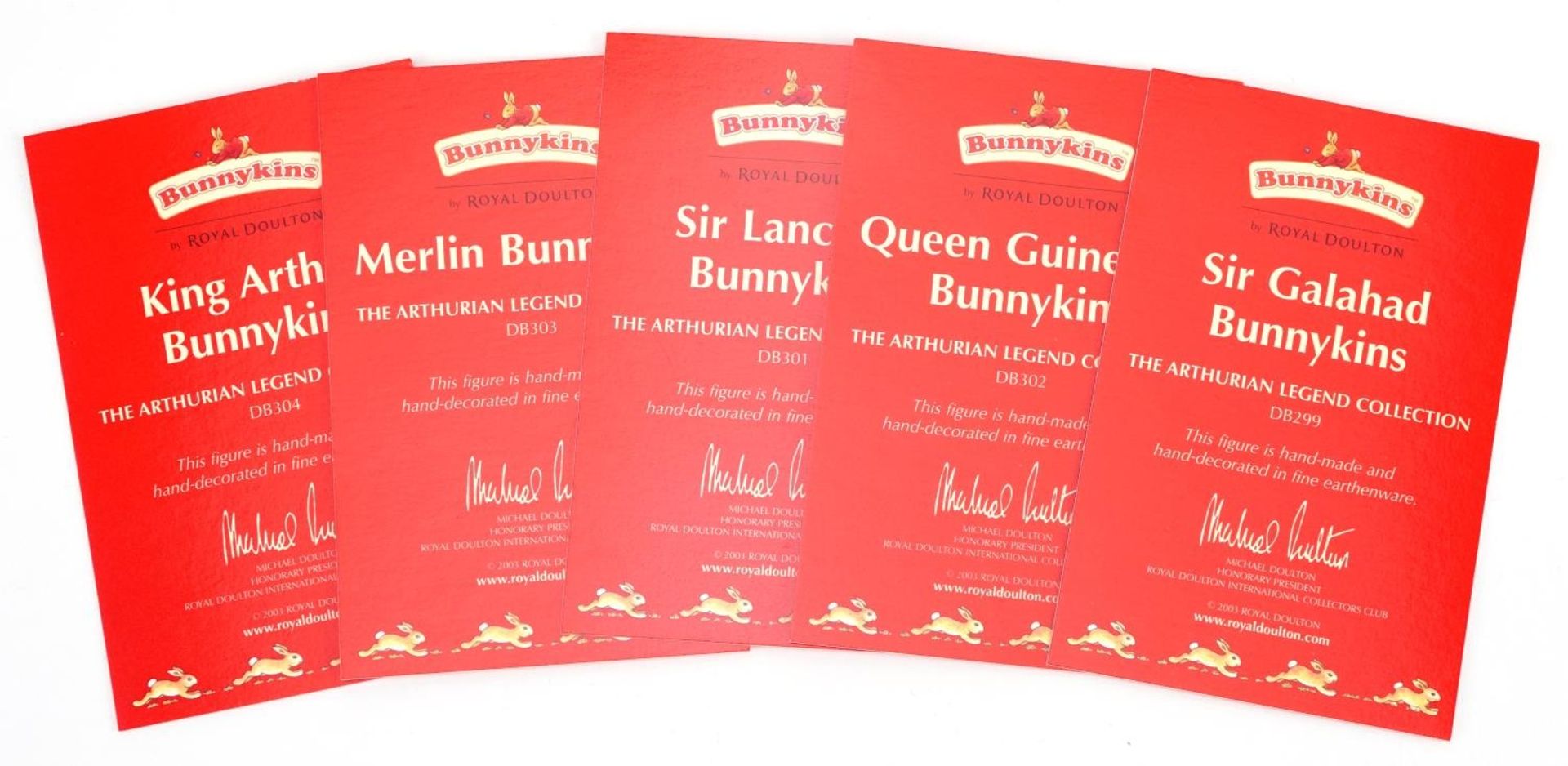Five Royal Doulton Bunnykins figures from the Arthurian Legends Collections with certificates - Image 6 of 6