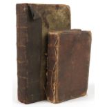 Two antique hardback books comprising A Treatise Upon the Life of Faith by W Romaine London, printed