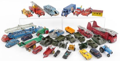 Vintage predominantly diecast vehicles, some advertising, including Dinky Toys, Corgi Major and