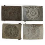 Four German military interest buckles including SS : For further information on this lot please