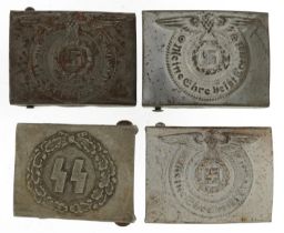 Four German military interest buckles including SS : For further information on this lot please