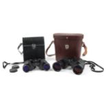 Two pairs of binoculars including Carl Zeiss Jena Jenoptem 10 x 50 with case : For further