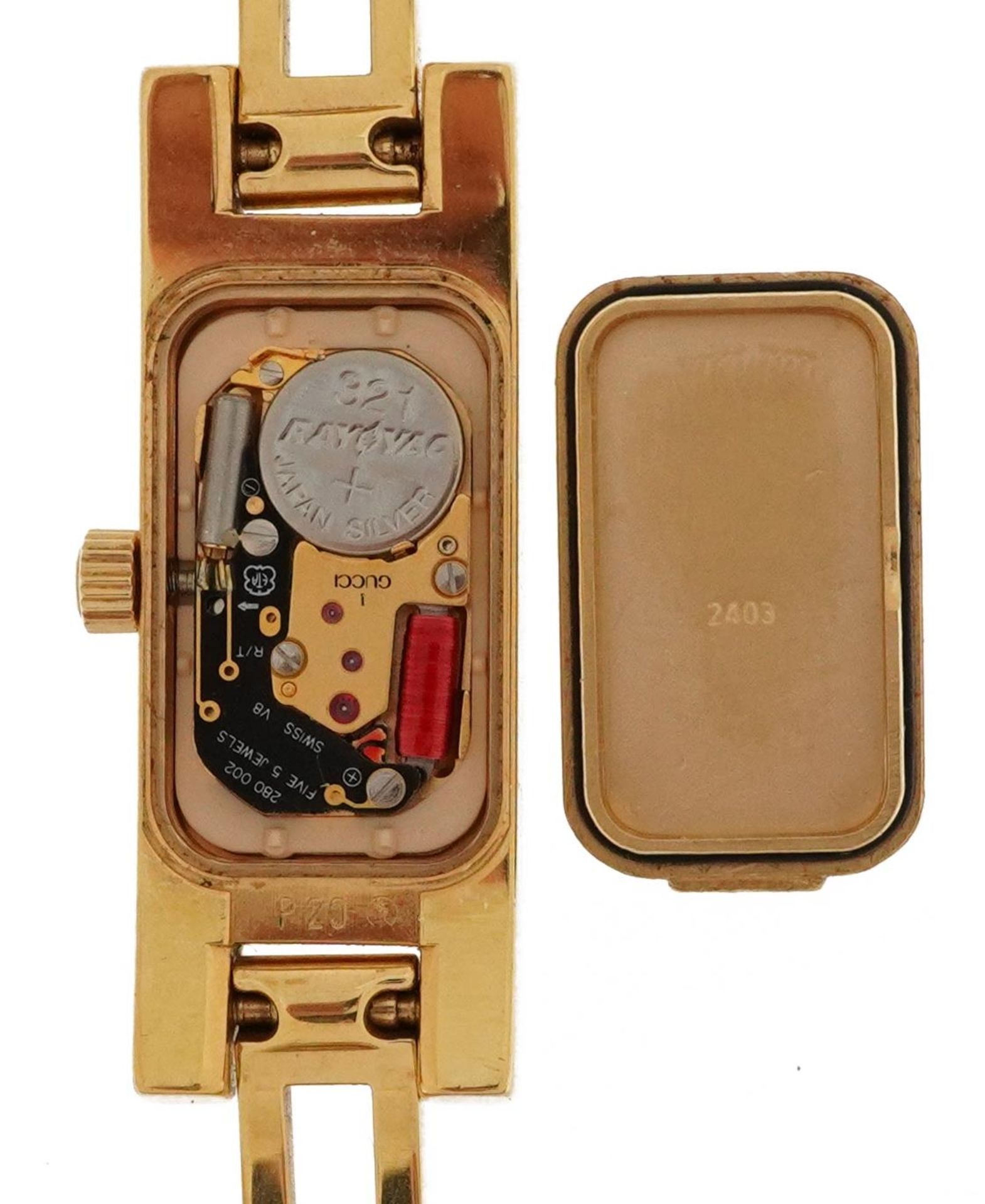 Gucci, ladies gold plated Gucci 3900L wristwatch, serial number 0193323, the case 12mm wide - Image 5 of 6