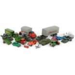 Vintage diecast vehicles including Tri-ang Minic lorries, Lonestar lorry, Dinky Supertoys