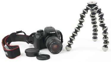 Canon ELS 1000D camera body with Canon 28-80mm lens and Joby GorillaPod