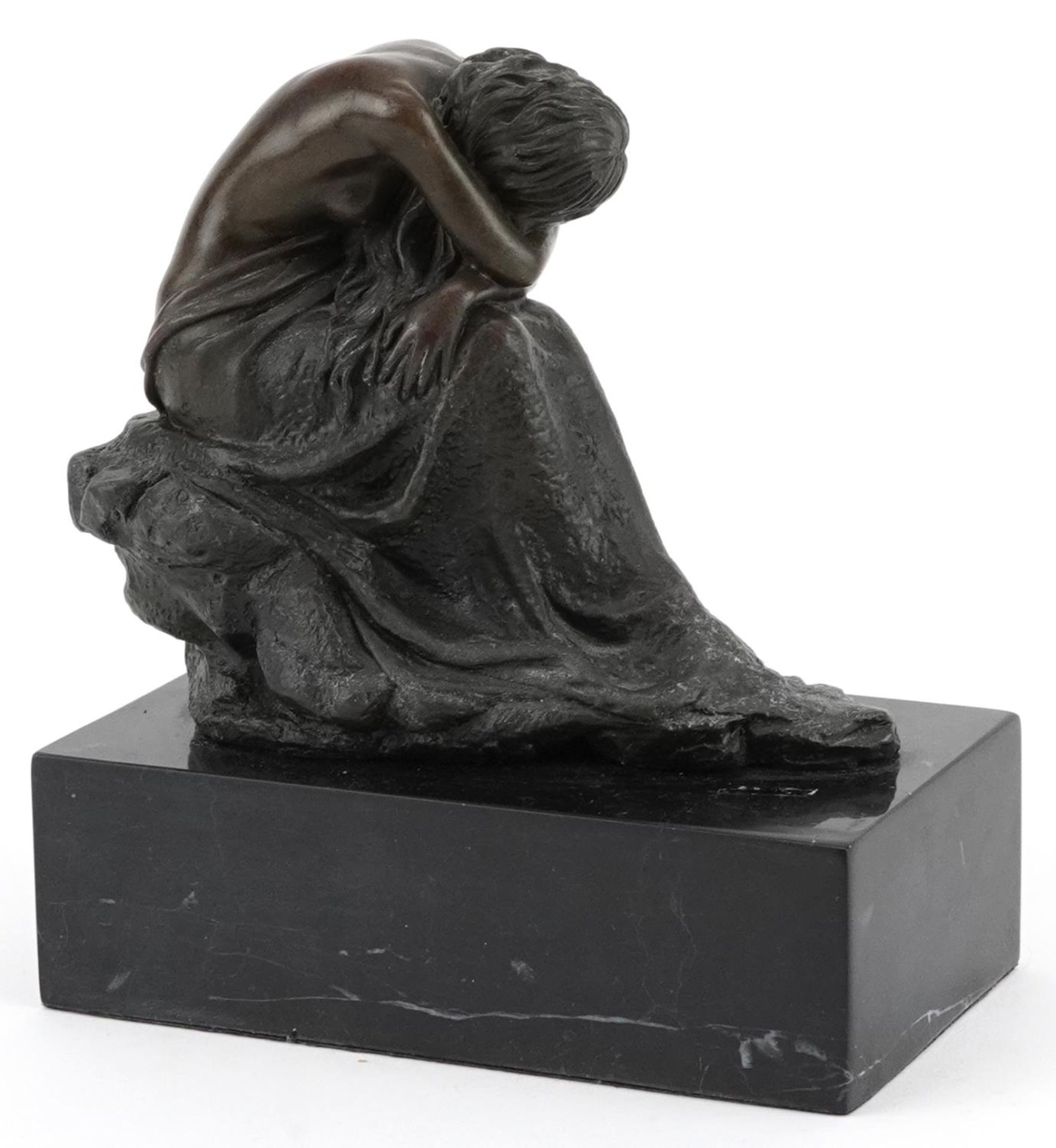 Miguel Fernando Lopez (Milo), patinated bronze statuette of a semi nude female sleeping raised on - Bild 2 aus 4