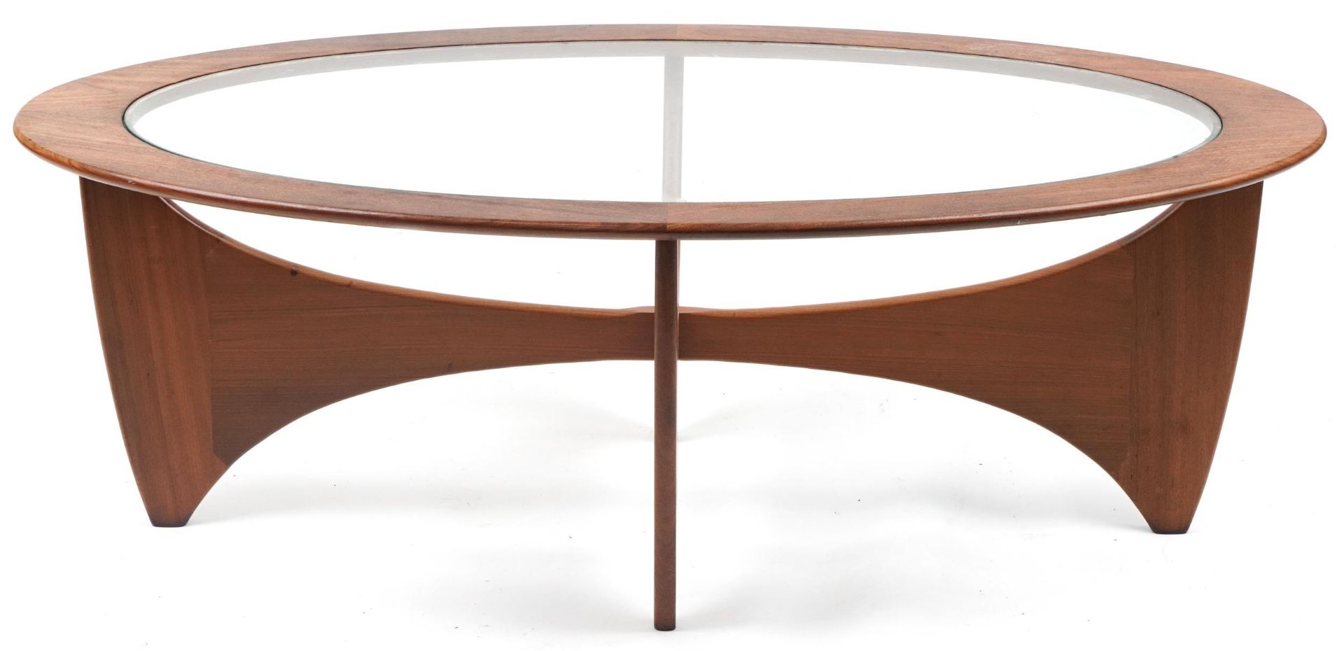 Victor Bramwell Wilkins for G Plan, mid century astro rocket coffee table with inset glass top, 42cm - Image 3 of 4