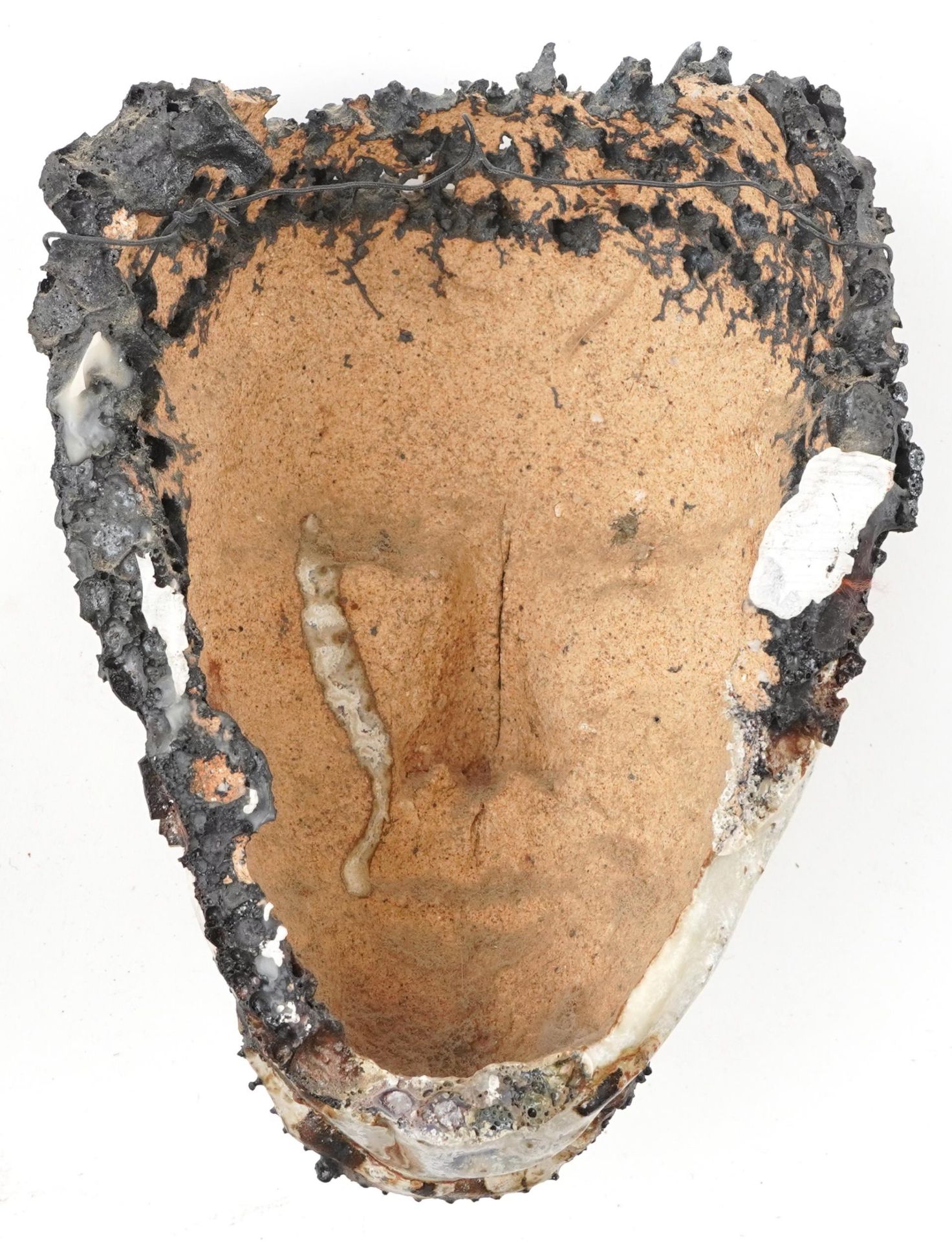 Mid century style grotesque pottery face mask, 19cm high - Bild 2 aus 2