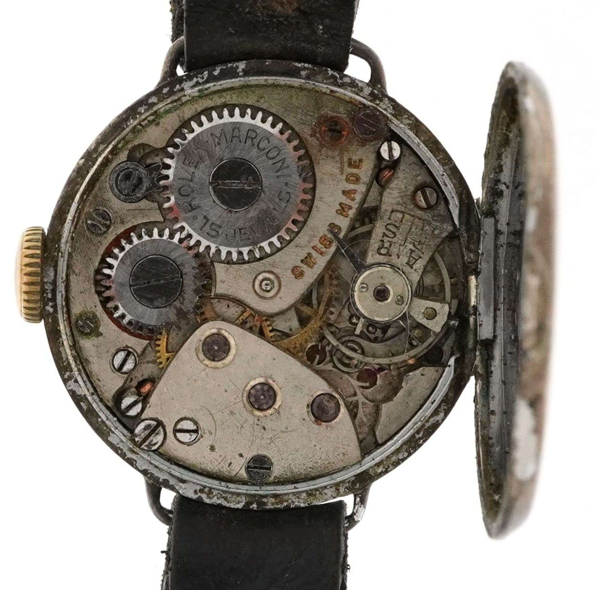 Rolex, Art Deco ladies Rolex Marconi manual wristwatch having silvered dial with Arabic numerals, - Bild 4 aus 6