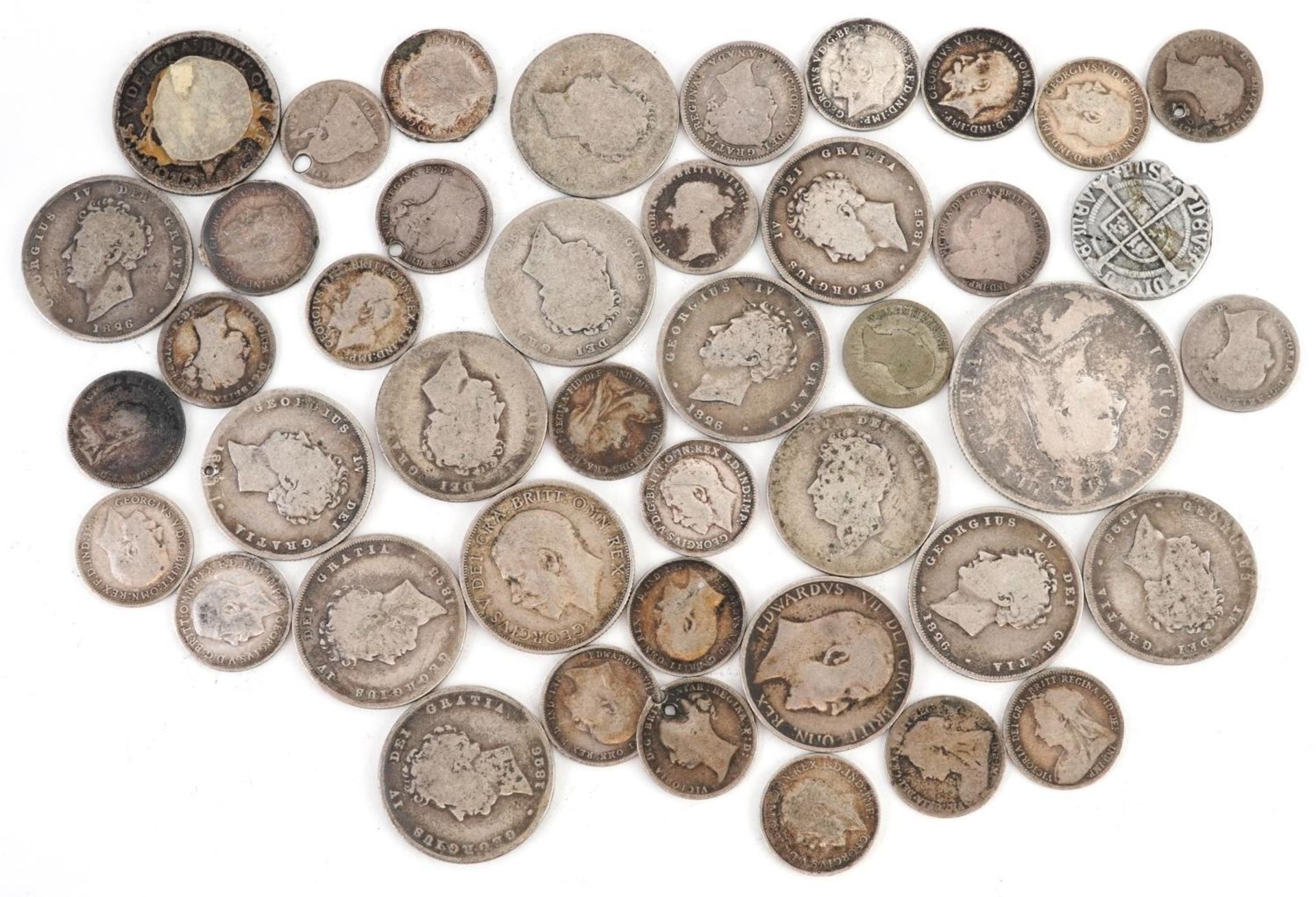 British pre decimal, pre 1947 coinage including half crown and shillings, 120g - Image 4 of 6