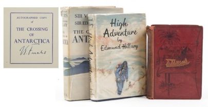 Three travel interest hardback books comprising The Crossing of Antarctica, by Sir Vivian Fuchs