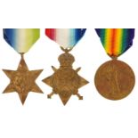 British military World War I and World War II three medal group including a trio awarded to