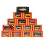 Hornby OO gauge model railway wagons and a Corgi Vanguards Classic diecast Ford Anglia with box