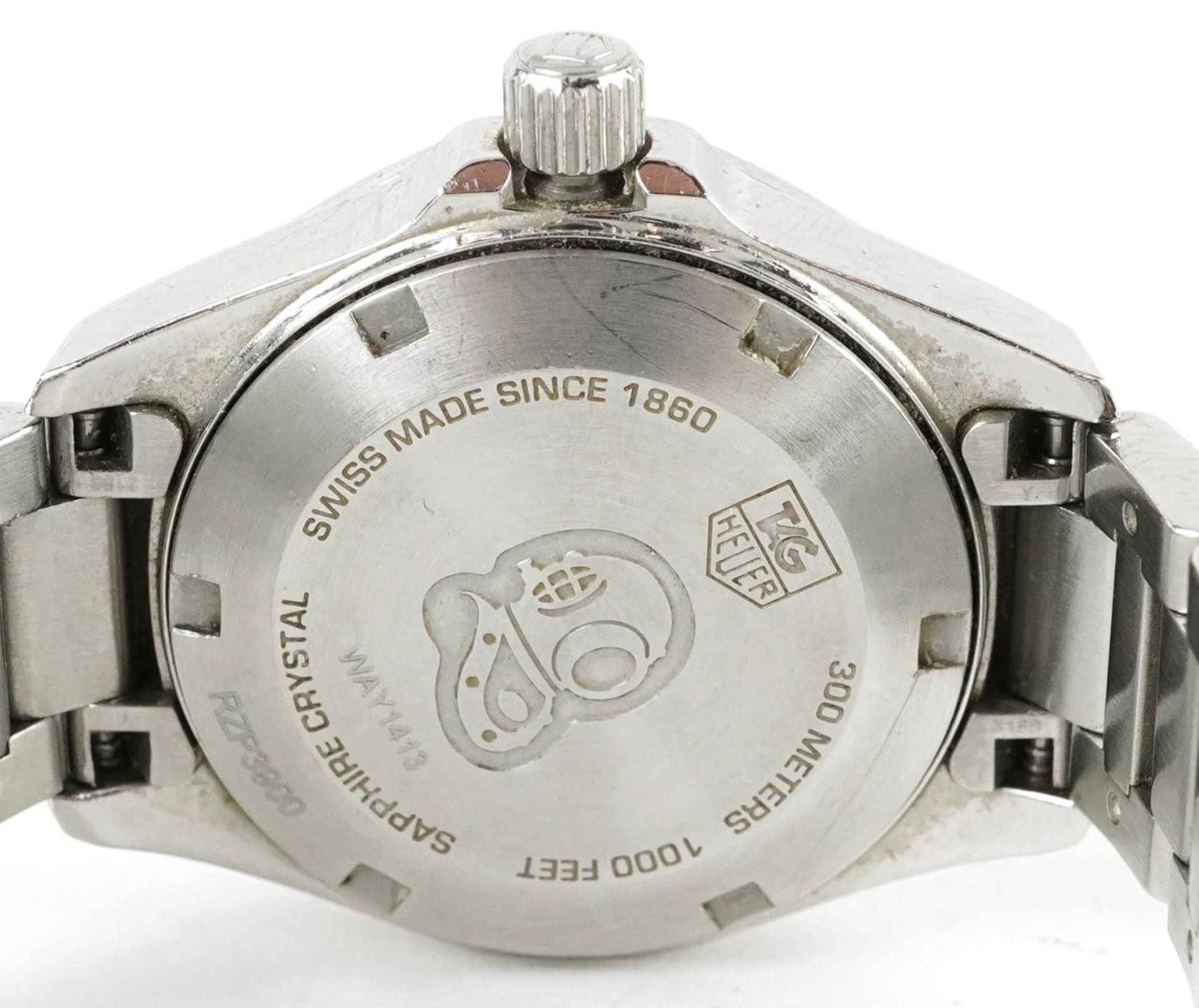 Tag Heuer, ladies Tag Heuer Aquaracer wristwatch having a diamond set mother of pearl dial with date - Image 4 of 9