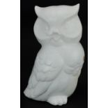 Large Dutch ceramic owl having a white glaze, 39cm high