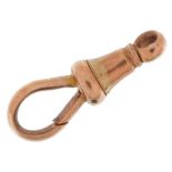 9ct rose gold dog clip clasp, 2cm in length, 1.5g