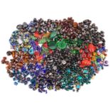 Large collection of Venetian millefiori and hand painted glass bead necklaces and beads, the largest