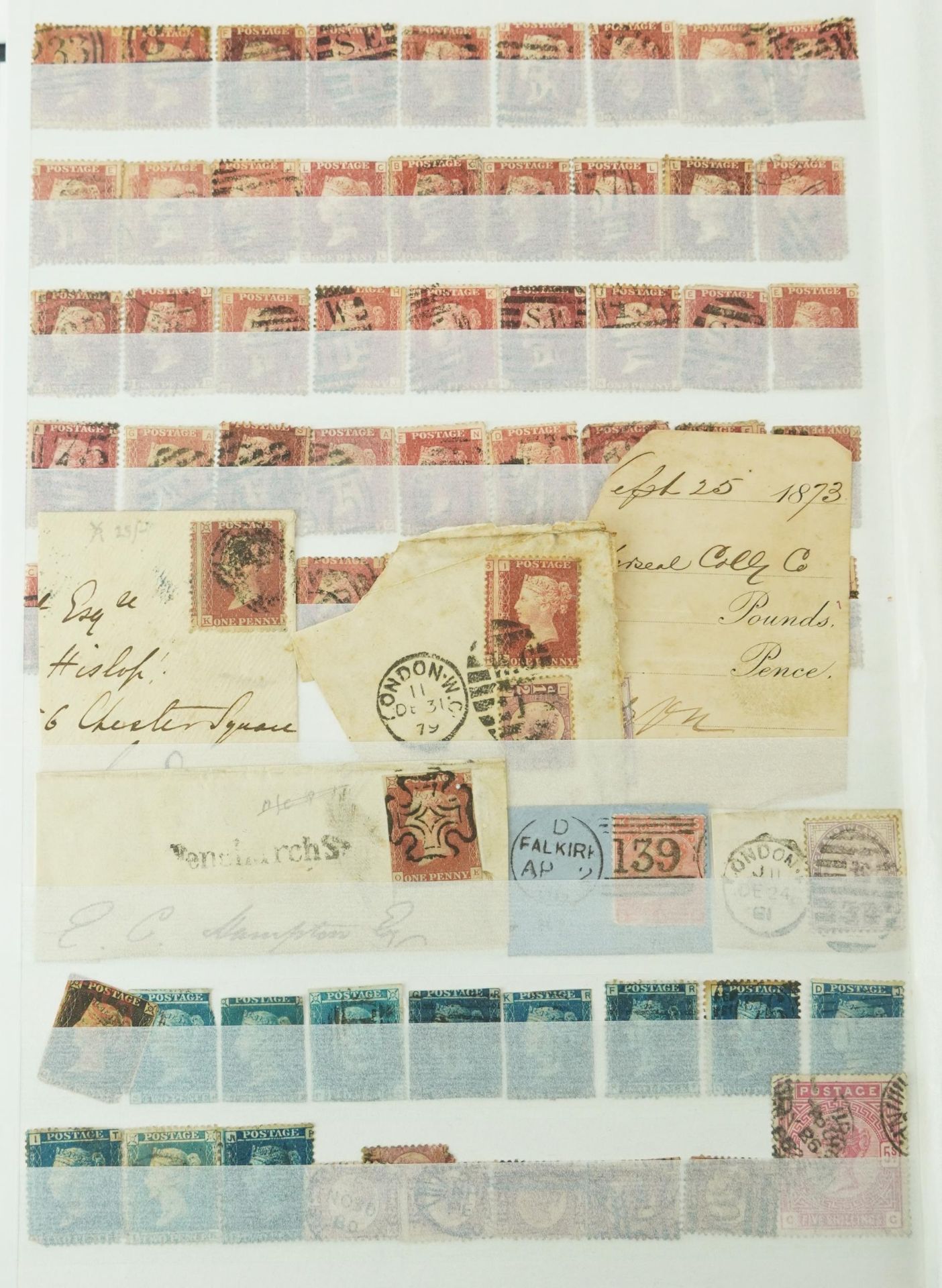 Victorian and later British stamps and postal history arranged in a stock book including Penny Reds, - Bild 4 aus 17
