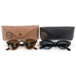 Two pairs of ladies Ray-Ban sunglasses with cases