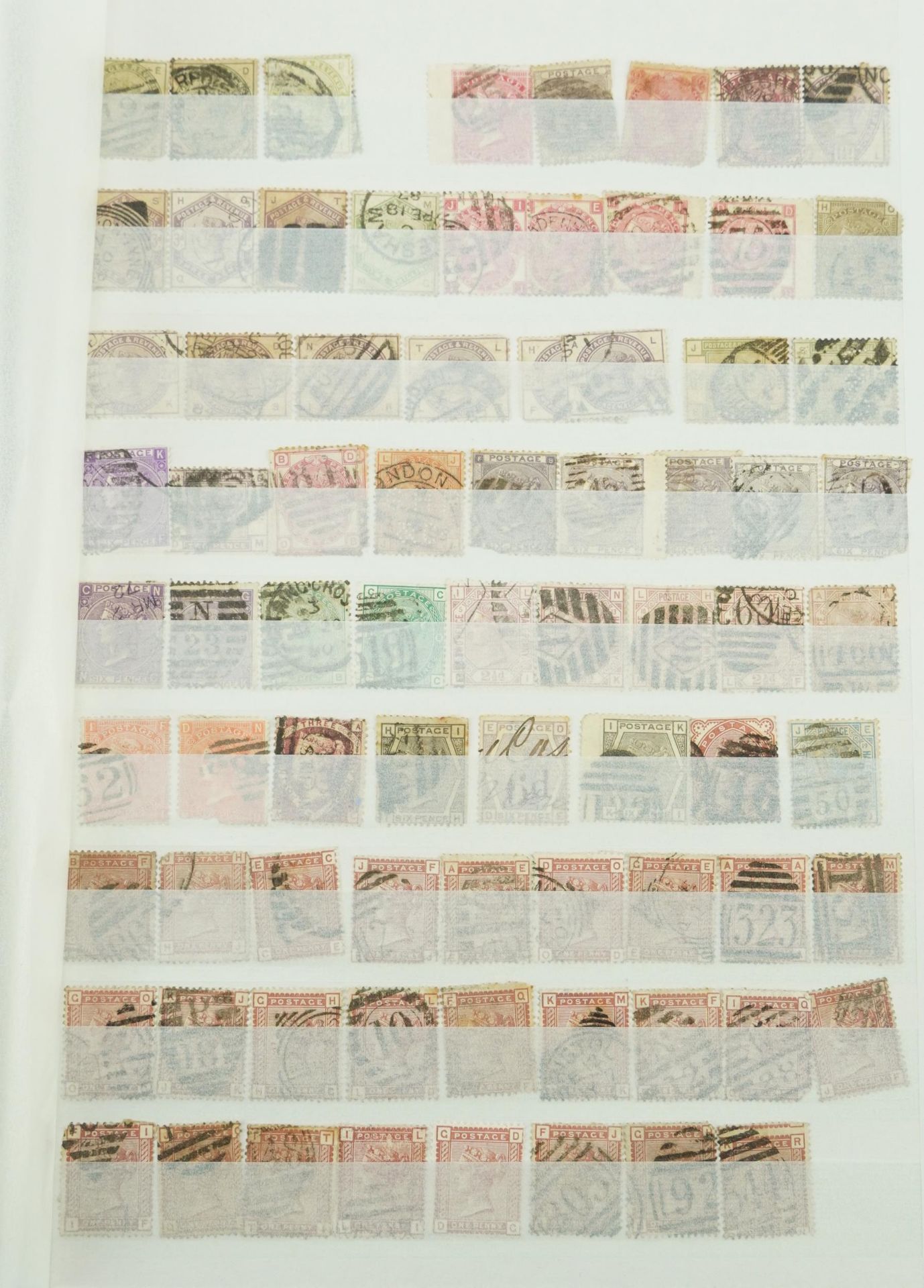Victorian and later British stamps and postal history arranged in a stock book including Penny Reds, - Bild 5 aus 17