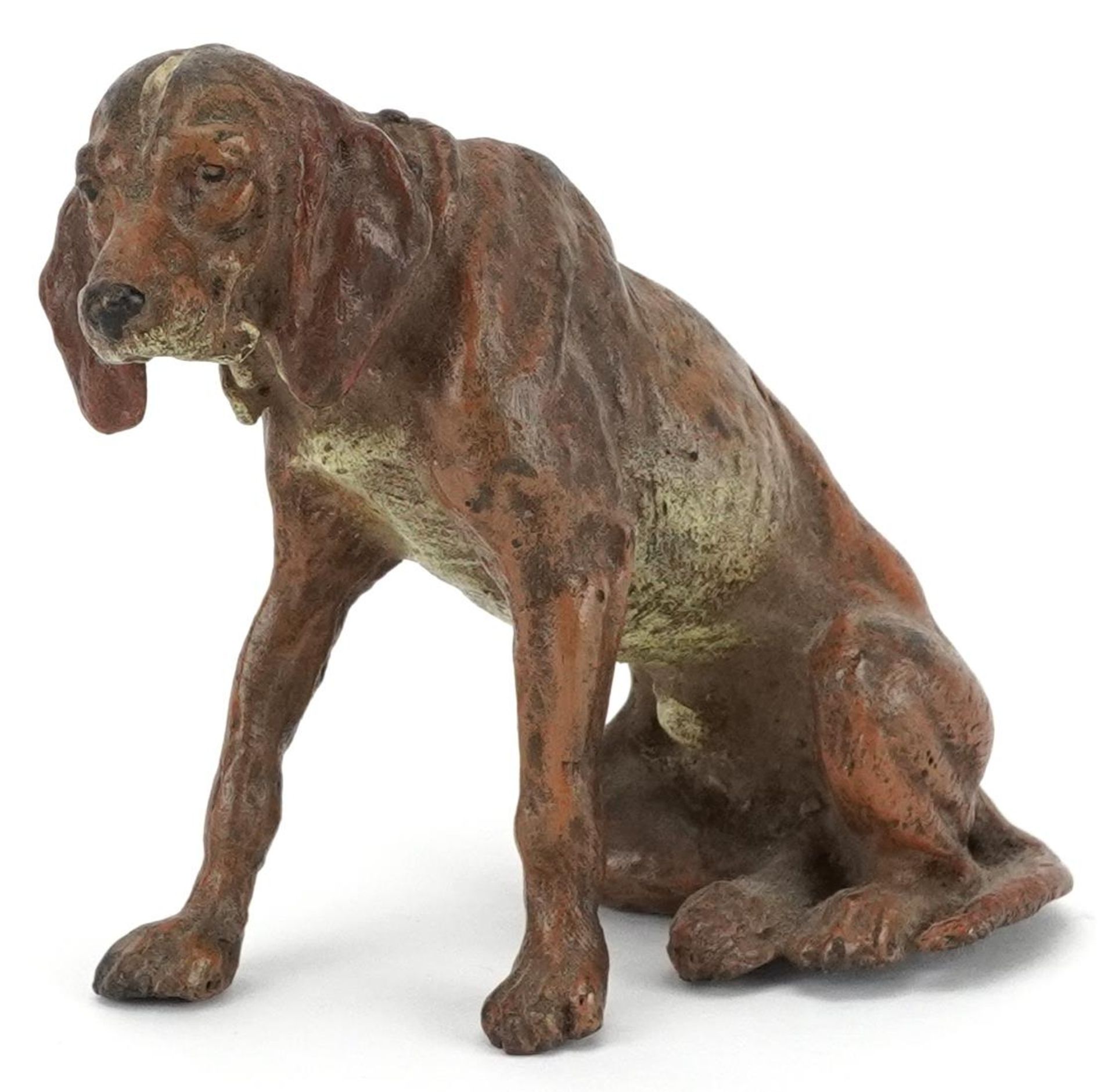 Austrian style cold painted bronze dog, 7.5cm in high