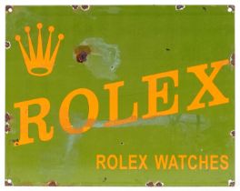 Rolex Watches enamel advertising sign, 37.5cm x 29.5cm