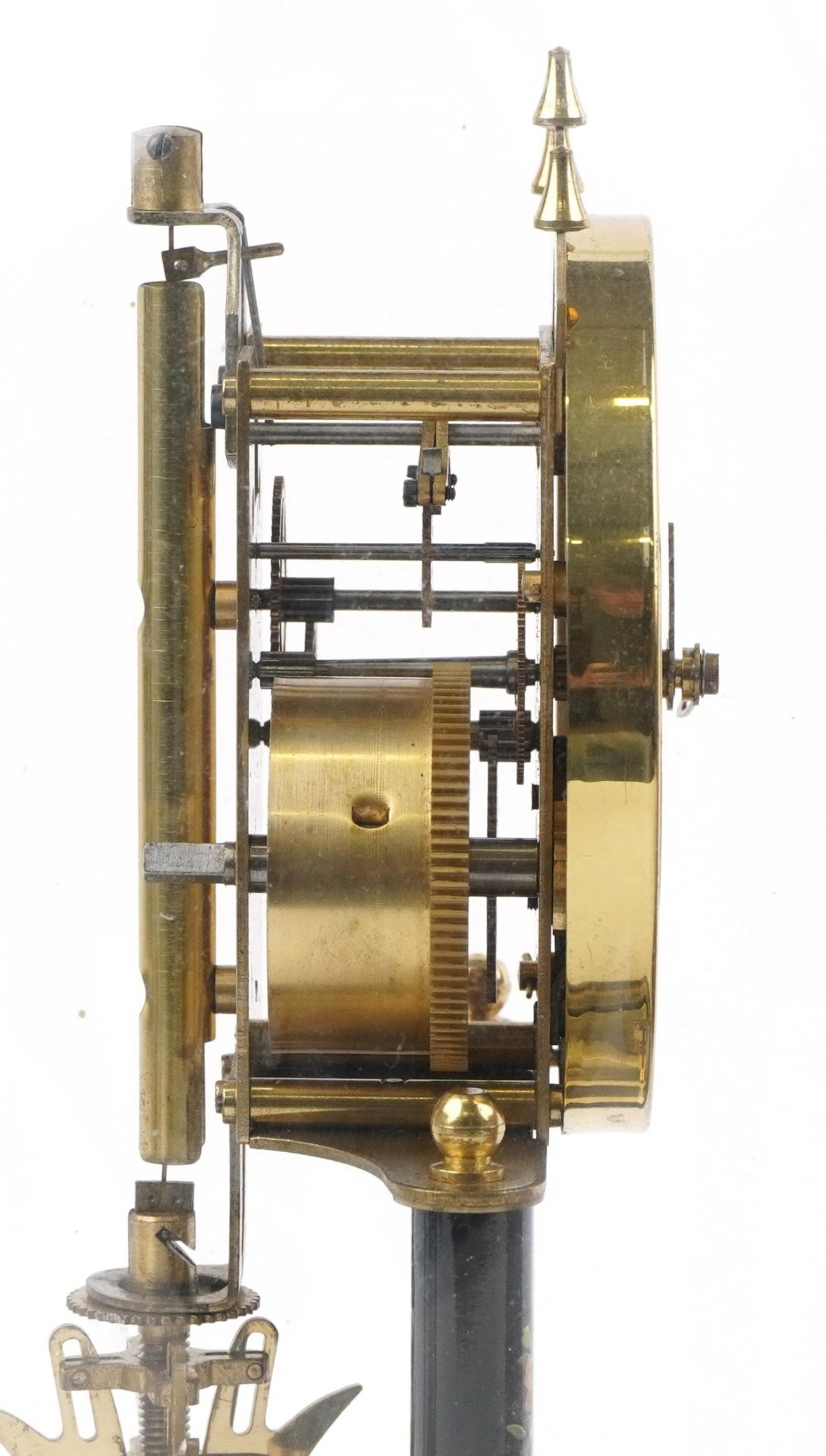 Three clocks comprising a Napoleon hat shaped inlaid mahogany mantle, Kundo electronic and German - Image 5 of 6