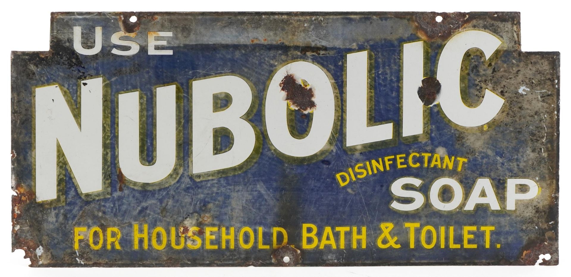 Use Nubolic Disinfectant Soap enamel advertising sign, 53.5cm x 25cm