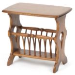 Ercol elm occasional table with magazine rack, 50cm H x 54cm W x 36cm D