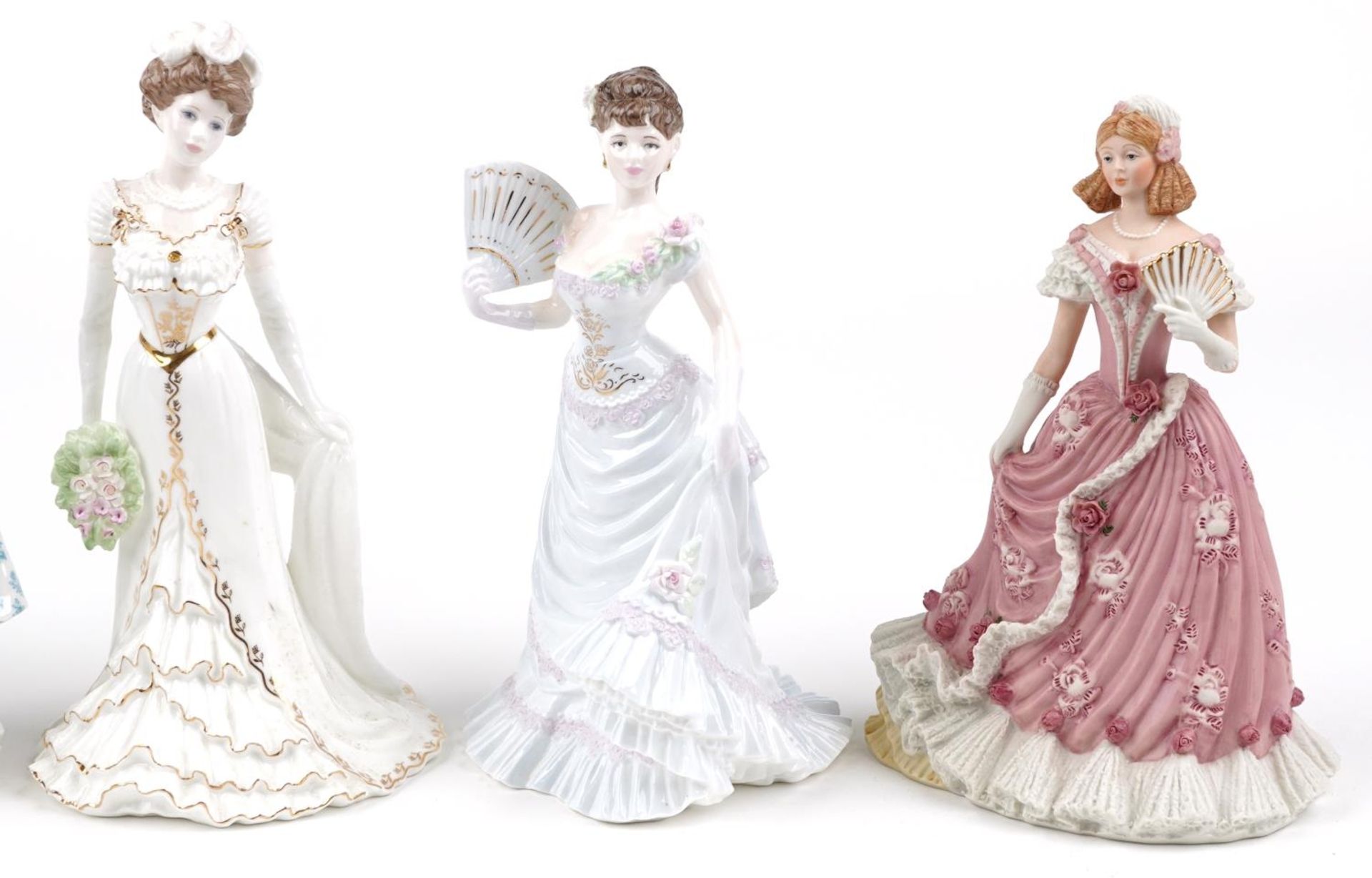 Five Wedgwood, Royal Worcester and Coalport figurines comprising The Coronation Ball, 1855: The - Image 3 of 5