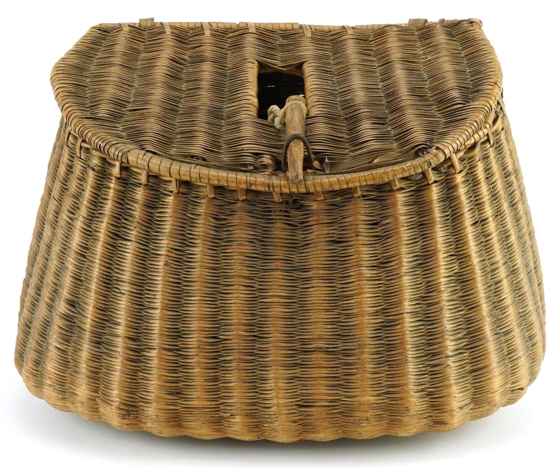 Early 20th century sporting interest angler's fishing basket, 31cm wide - Bild 2 aus 4