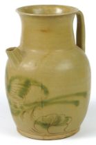 Chinese porcelain handled vessel hand painted with a chick, 20cm high