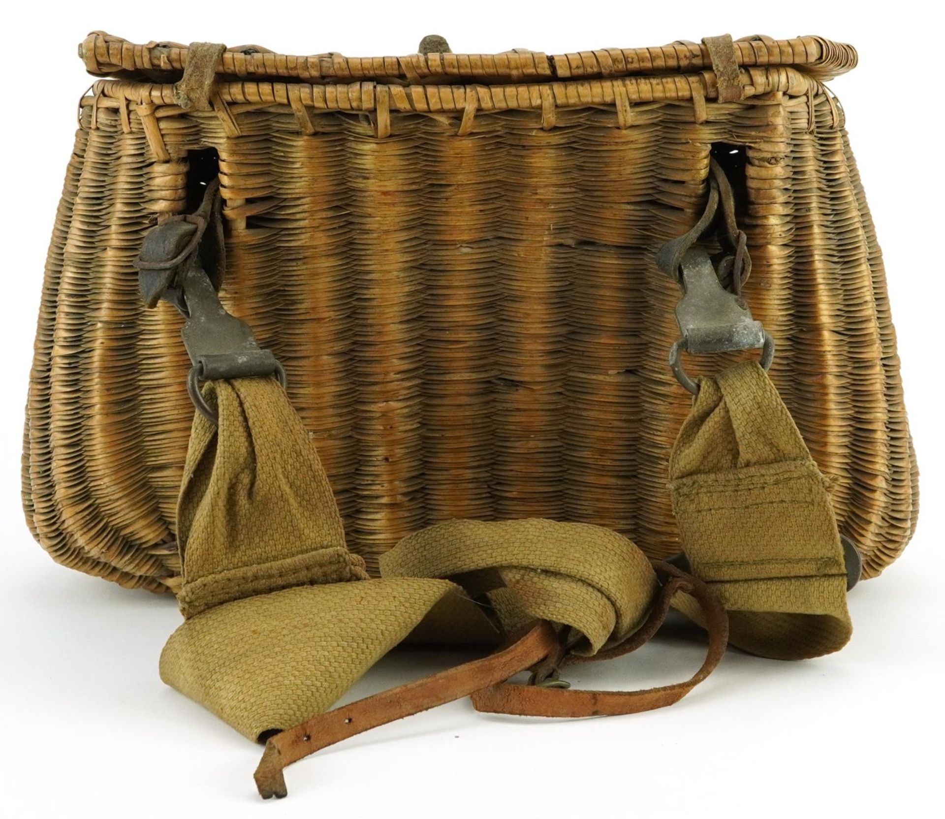 Early 20th century sporting interest angler's fishing basket, 31cm wide - Bild 3 aus 4