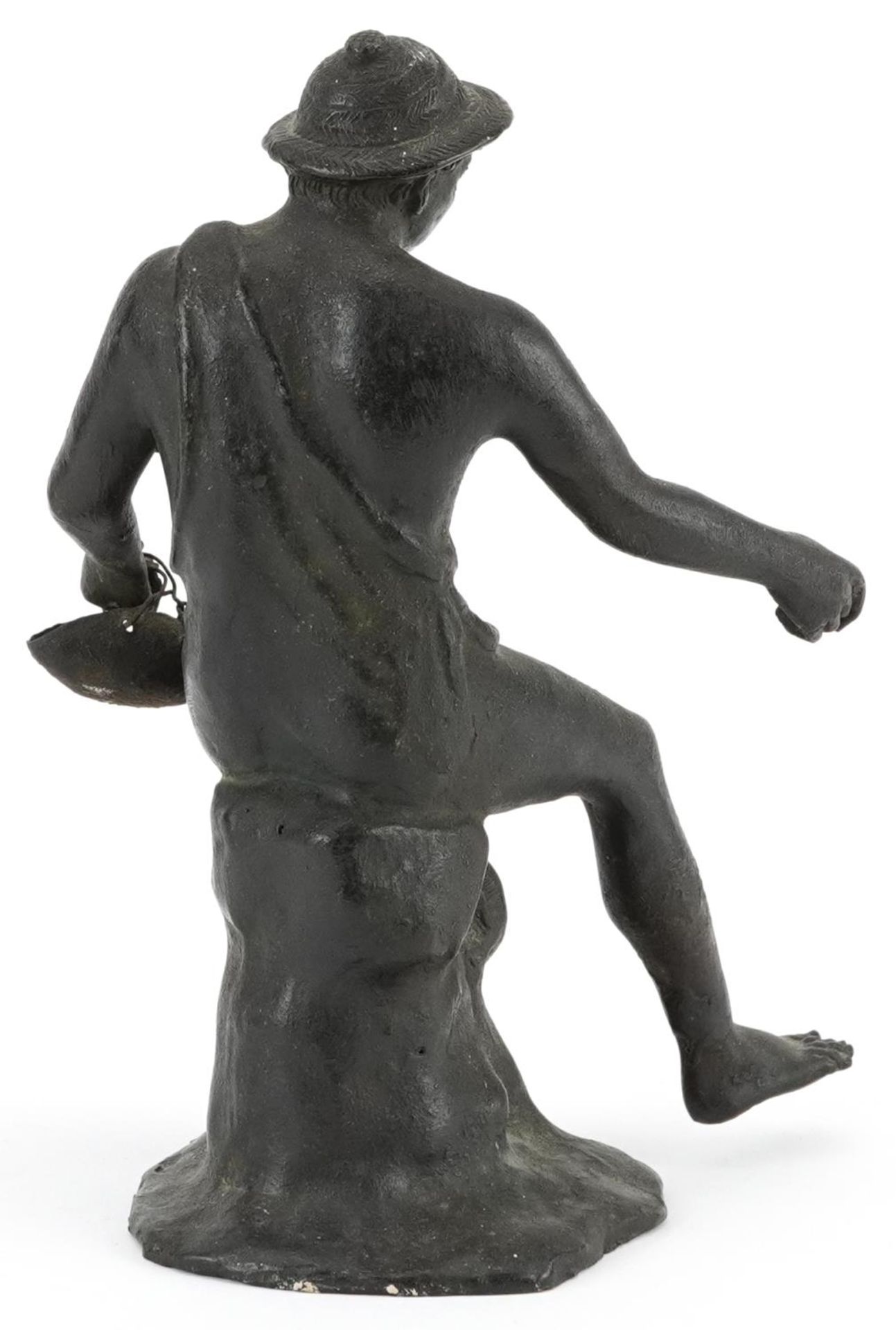 Antique Grand Tour verdigris patinated bronze statue of a Neapolitan fisherman, 20cm high - Image 2 of 3