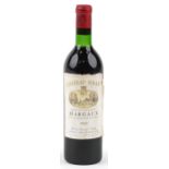 Bottle of 1969 Chateau Siran Margaux red wine
