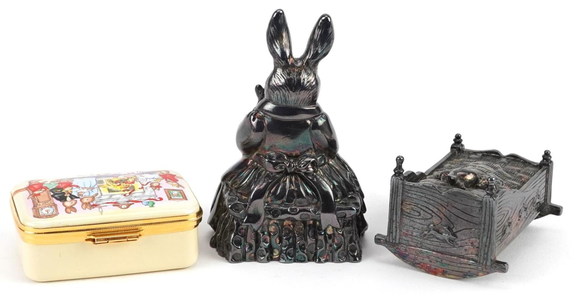 Two Royal Doulton Bunnykins musical boxes and a Royal Doulton enamelled box commemorating the - Image 4 of 5