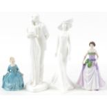 Four Royal Doulton collectable figurines comprising Jessica, Child from Williamsburg, Happy