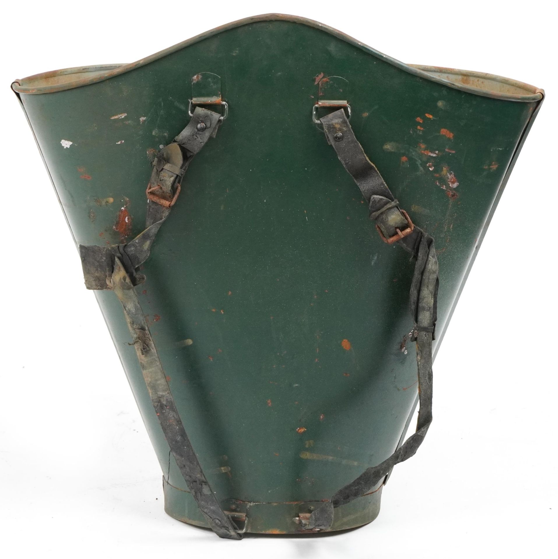 Chateauneuf du Pape painted tin advertising grape pickers hod/bucket, 62cm high - Image 2 of 3