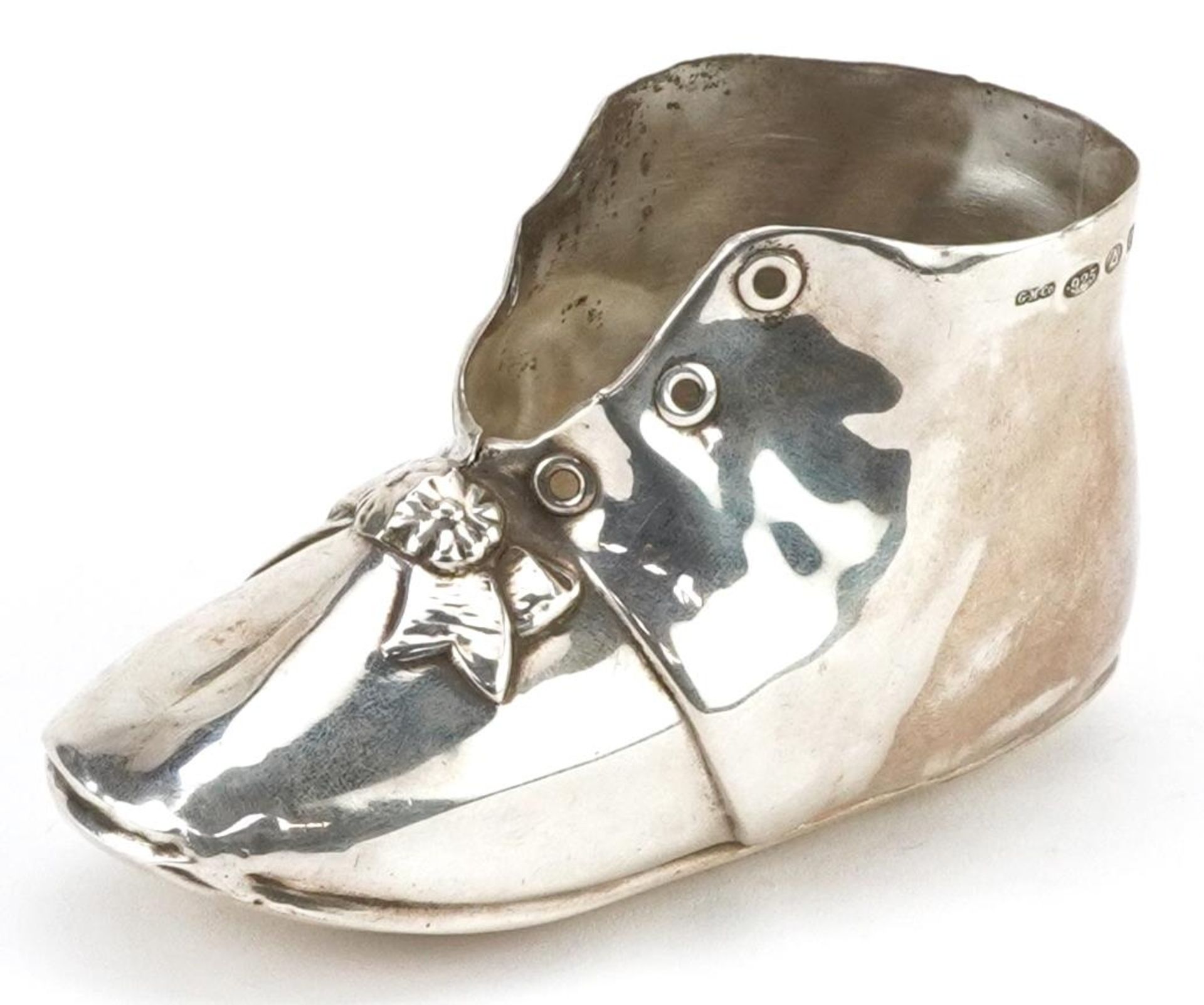 Gorham Manufacturing Co, novelty silver pin cushion in the form of a shoe, import marks for