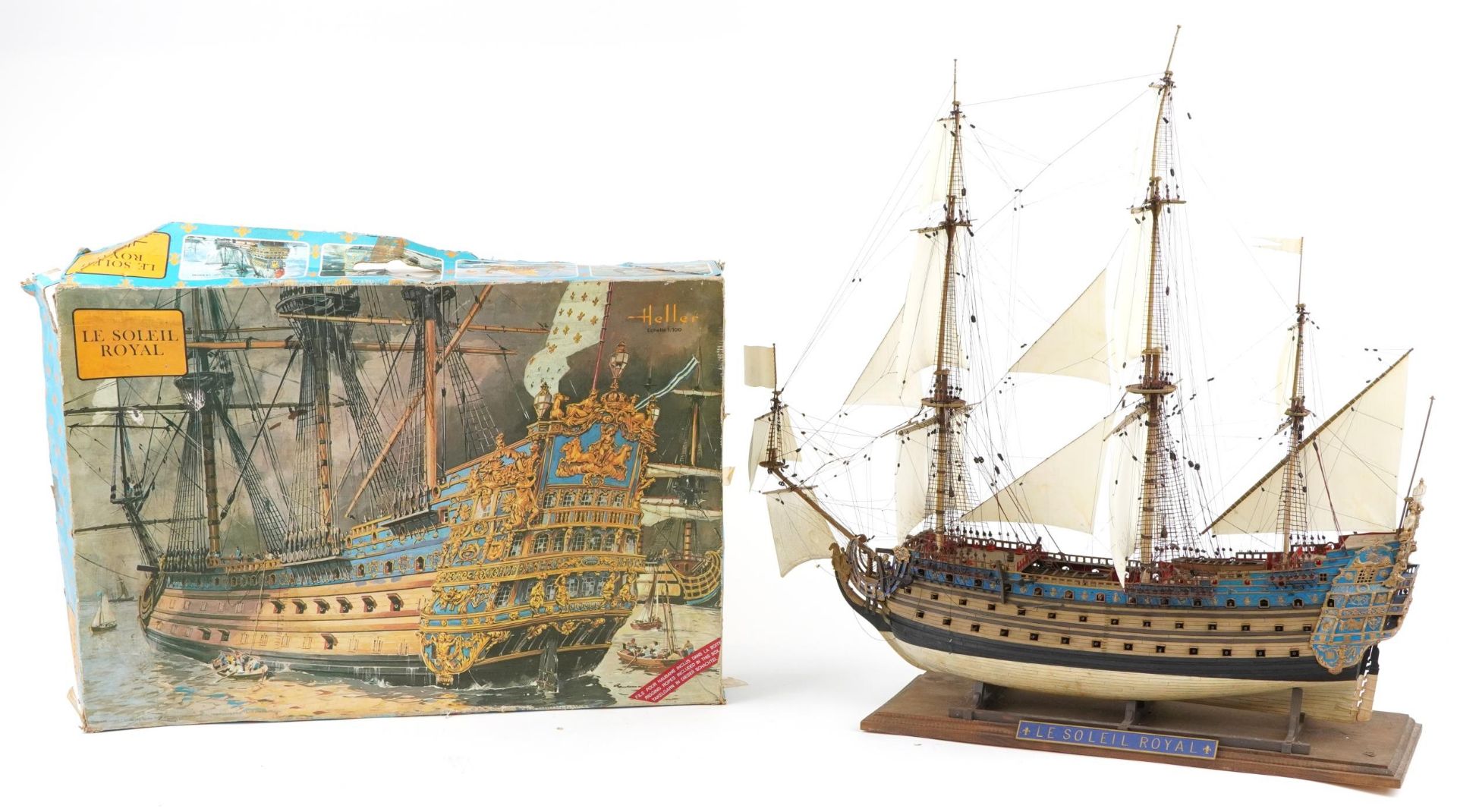 Two Heller model boats with boxes comprising HMS Victory and Le Soleil Royal - Bild 3 aus 5