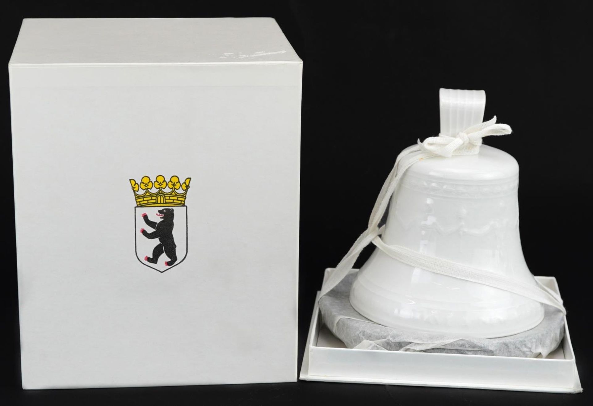 KPM, German porcelain bell with stand, paperwork and box, 12cm high - Image 2 of 4