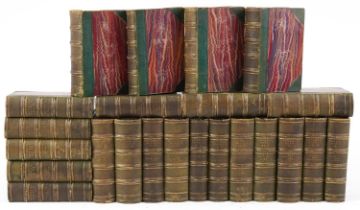 Waverley Novels, twenty one early 19th century leather bound hardback books, various volumes, volume