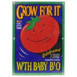 Grow For It With Baby Bio enamel advertising sign, 51cm x 37cm