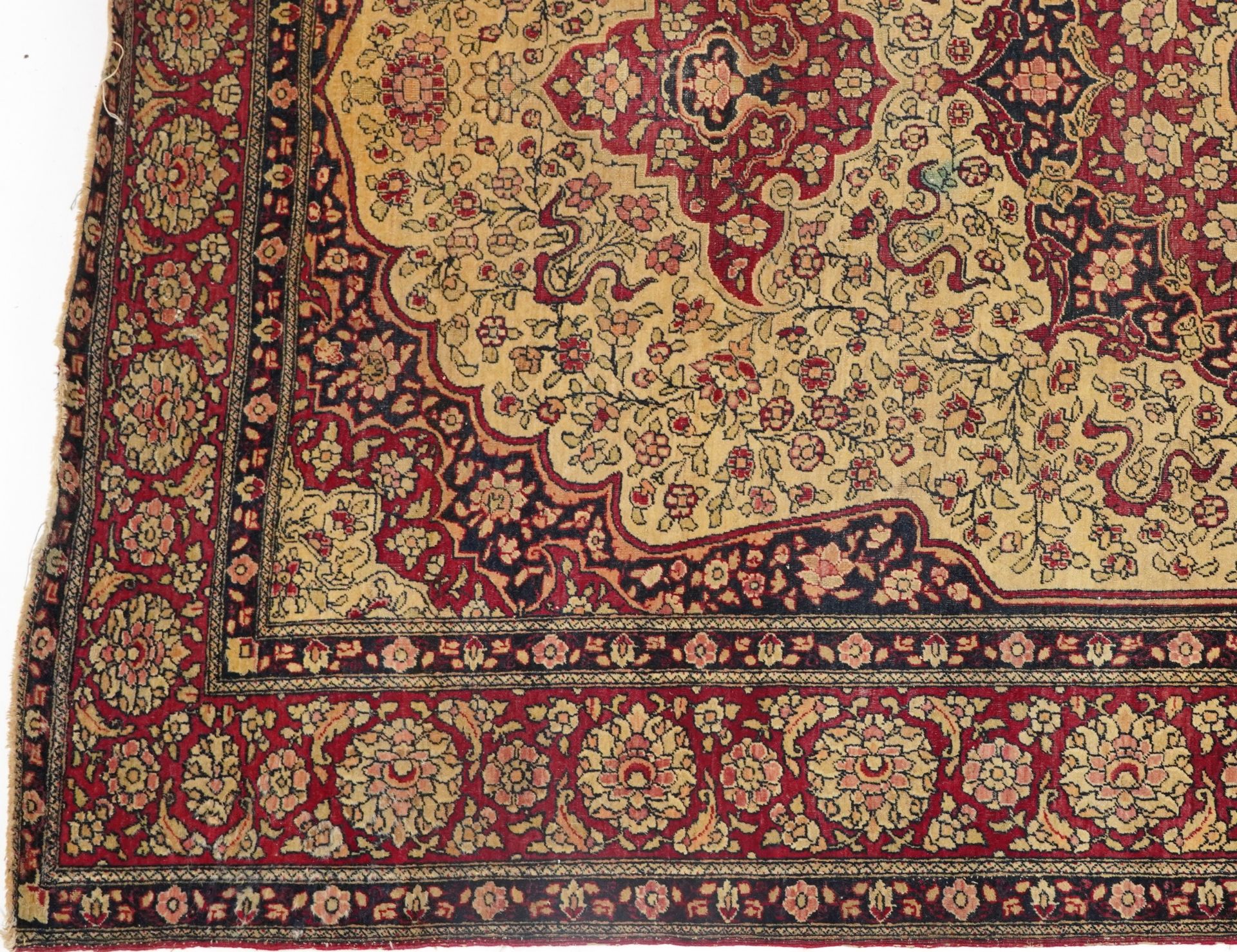 Rectangular Persian red ground rug having and allover repeat floral design, 227cm x 141cm - Image 4 of 6